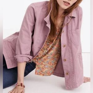 Madewell Purple Lavender Chore Coat Button Up Jacket XXS (Seems Bigger)